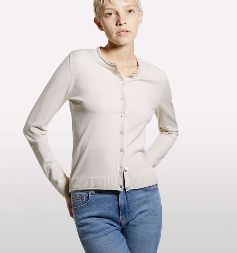 Beige regular fit cardigan - women's cardigans - Beige | Sisley image number 3